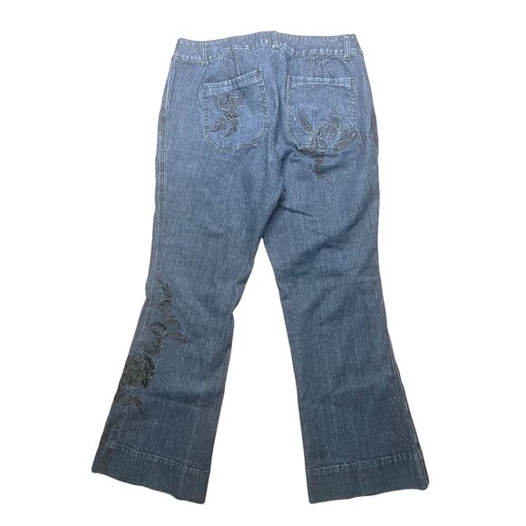 Venezia Womens Denim Embroidered Jeans Blue Cotton/Spandex Bootcut Style Size 18 - Picture 2 of 14